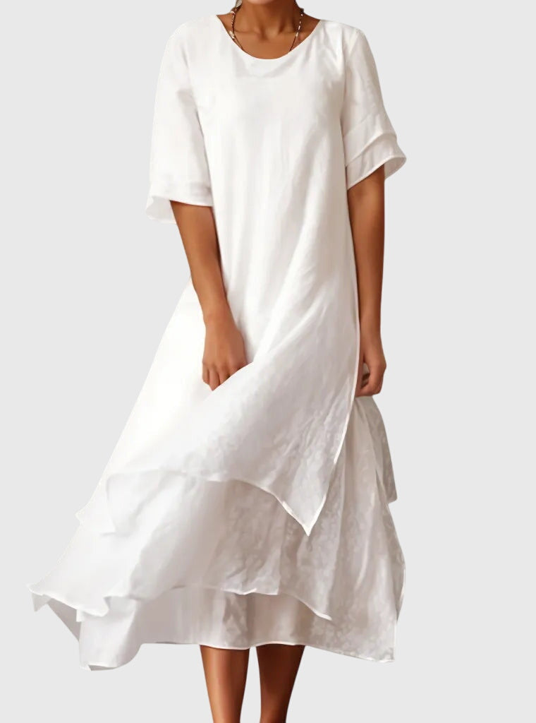 Aurelis™ | Fließendes Damenkleid mit offenem Ausschnitt