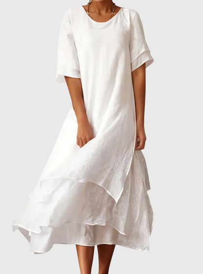 Aurelis™ | Fließendes Damenkleid mit offenem Ausschnitt
