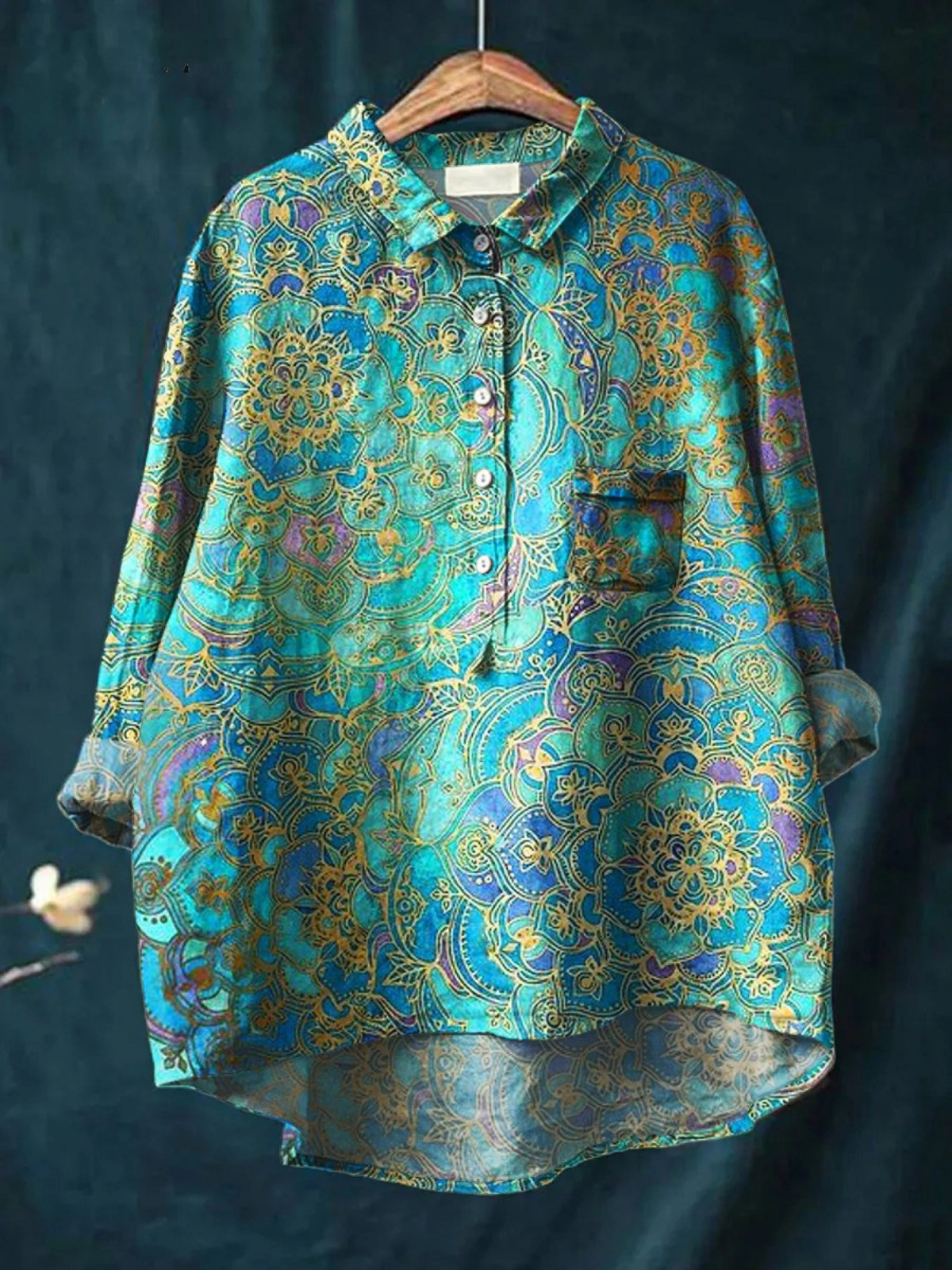 Aurelis™ | Damen Freizeitshirt mit Retro Kunstdruck und lockerer Passform