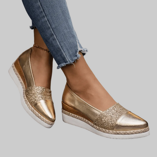 Aurelis™ | Elegante Plattform-Wedges mit Glitzerdetails