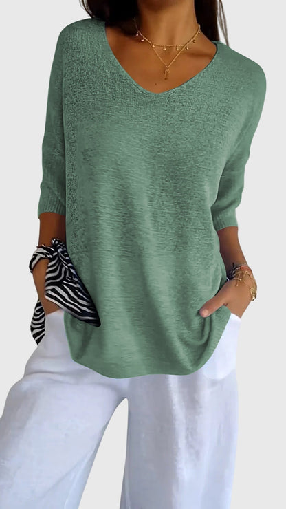 Valerien™ | Damen Stricktop mit V-Ausschnitt