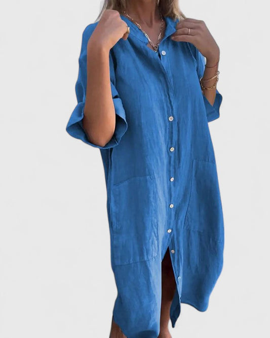 Luviaren™ | Oversized Kleid mit Knopfleiste und Taschen