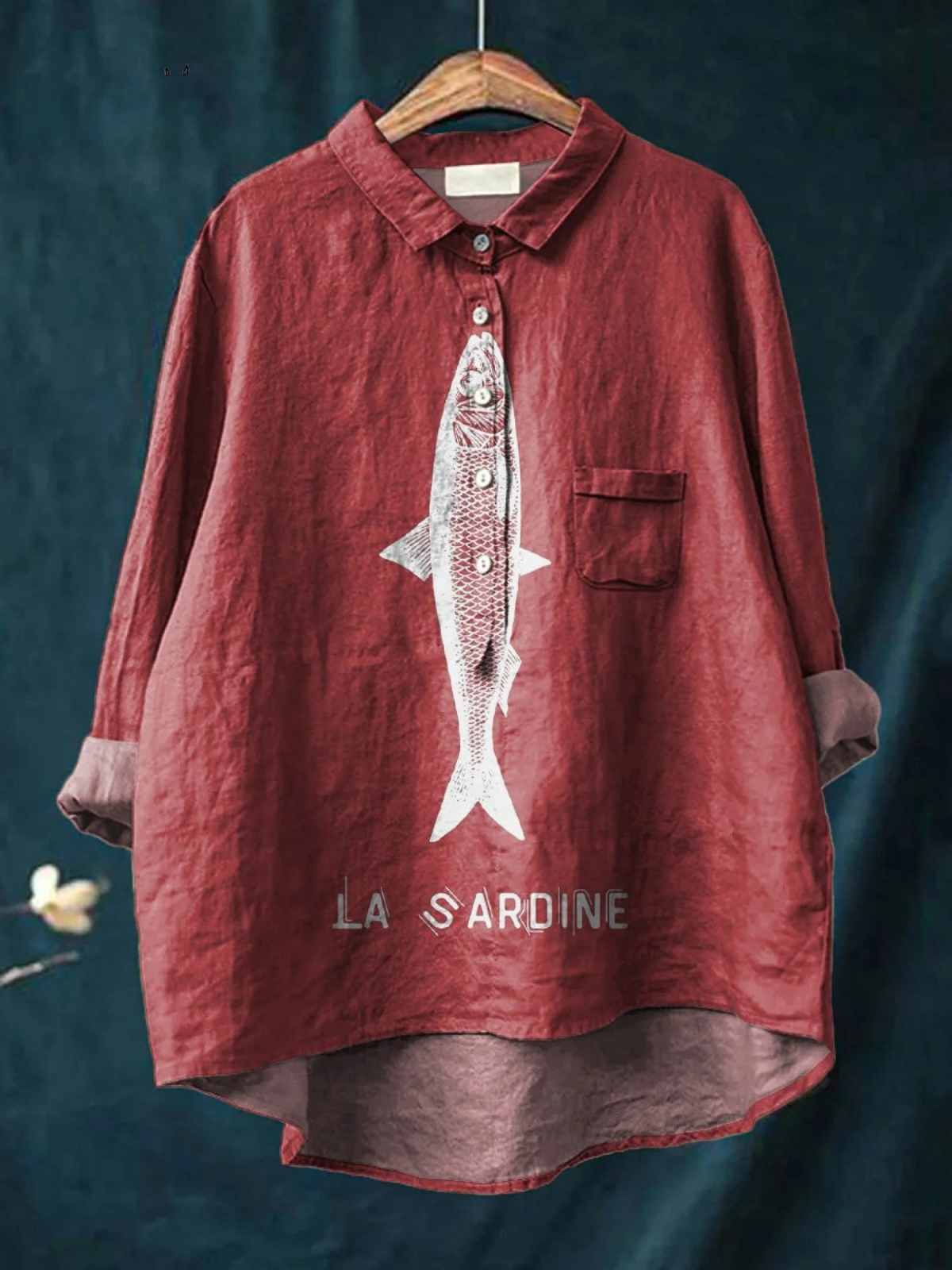 Nordwoge™ | Damen Shirt mit Sardinen-Print