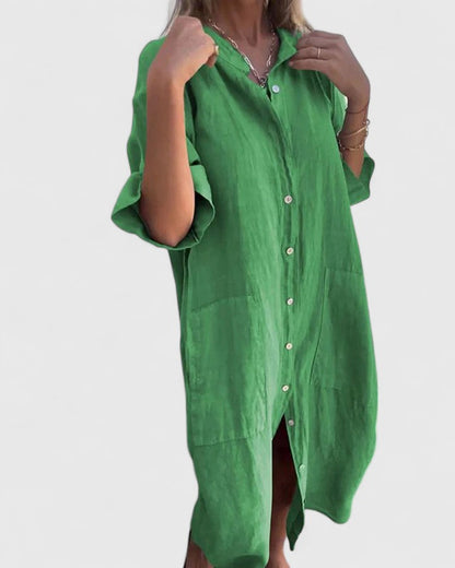 Luviaren™ | Oversized Kleid mit Knopfleiste und Taschen