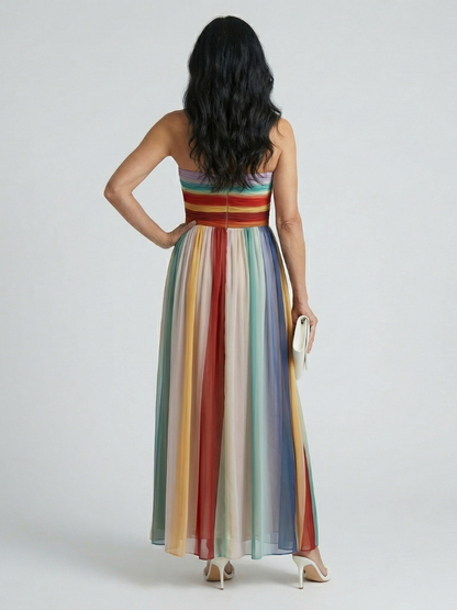 Aurelis™ | Trägerloses Maxikleid mit Streifenmuster