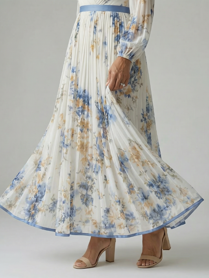 Aurelis™ | Midi Kleid mit Wickeloberteil und Faltenrock