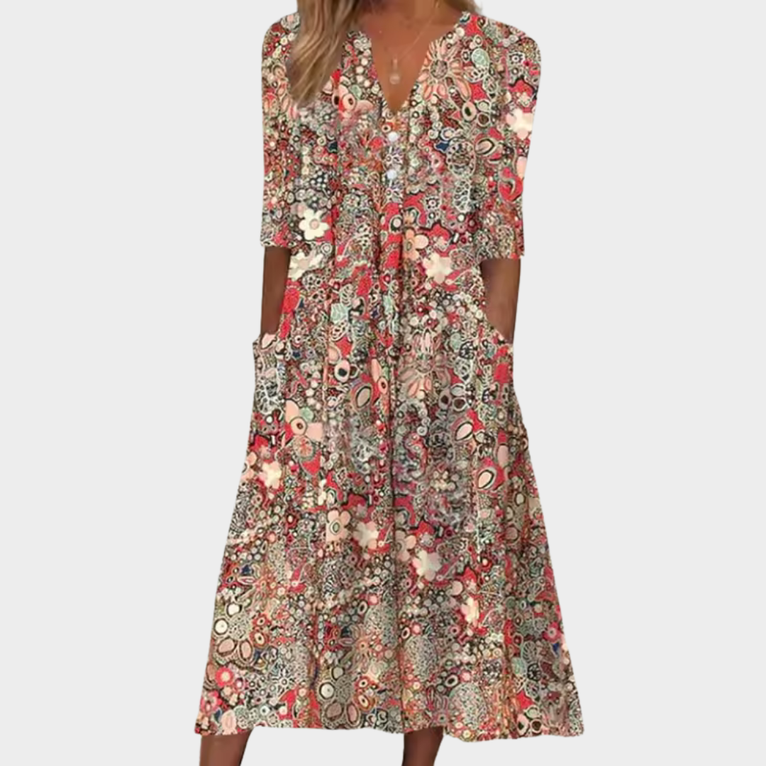 Luvana™ | Sommerkleid mit Blumenmuster und Taschen