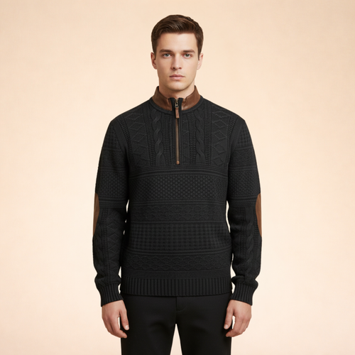 Anselm | Bequemer Pullover mit Reißverschluss