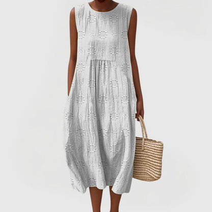 Lindenberg™ | Ärmelloses Sommerkleid mit Stickerei und Taschen