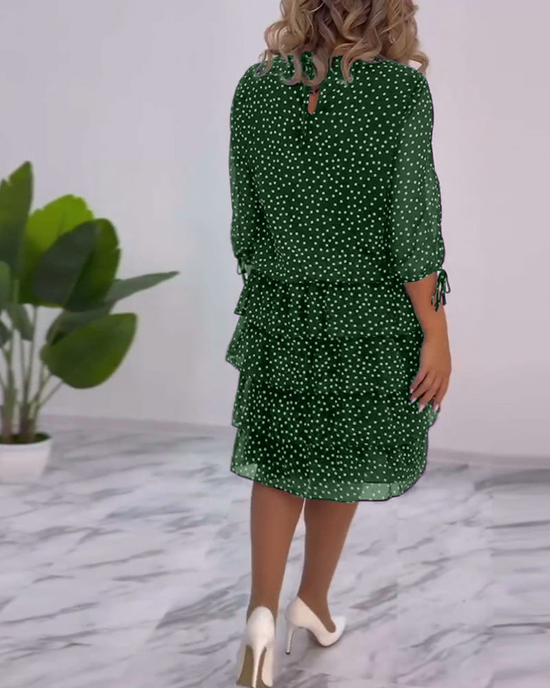 Luviaren™ | A-Linien Schichtkleid mit Punktemuster