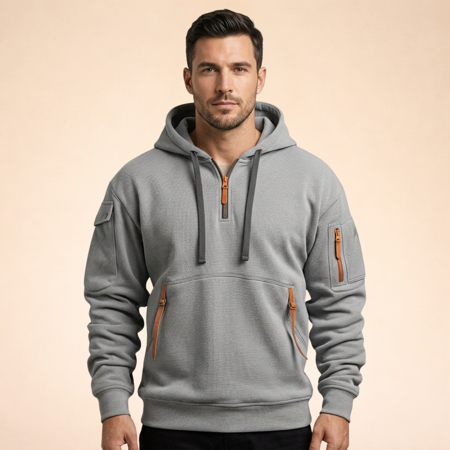 David | Atmungsaktiver und bequemer Kapuzenpullover mit Reißverschluss