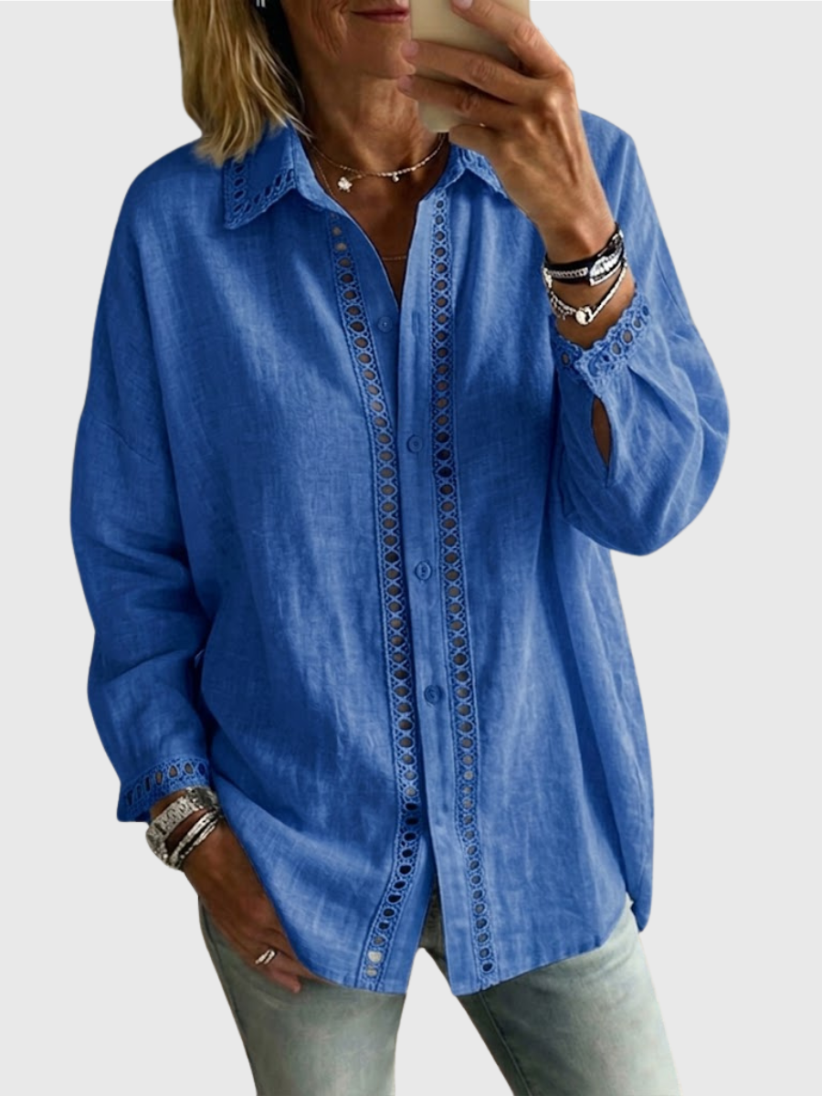 Aurelia™ | Damen Bluse Venice mit Lochstickerei und lockerer Passform