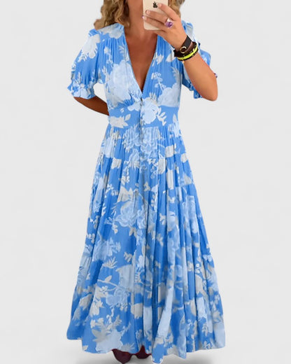 Aurelis™ | Sommerkleid mit V-Ausschnitt und Taschen