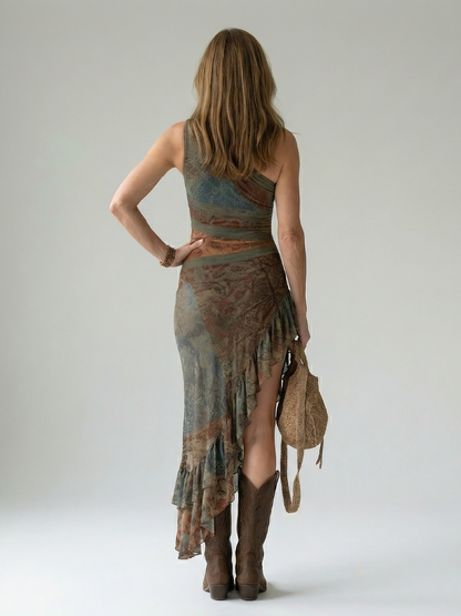 Veldora™ | Midi-Kleid mit asymmetrischem Saum