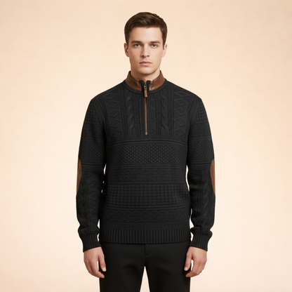 Anselm | Bequemer Pullover mit Reißverschluss