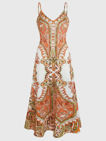 Lindenhain™ | Ärmelloses Boho Sommerkleid mit Blumenmuster
