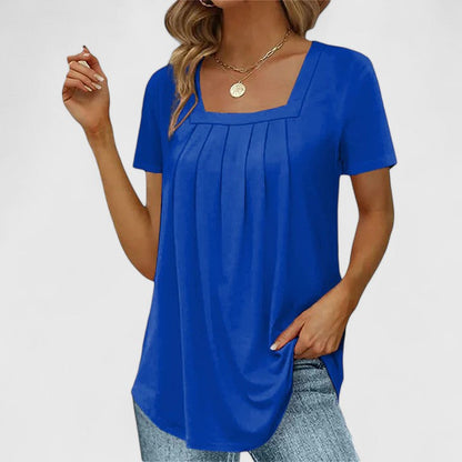 Aurelis™ | Sommerbluse mit Quadratausschnitt und Falten
