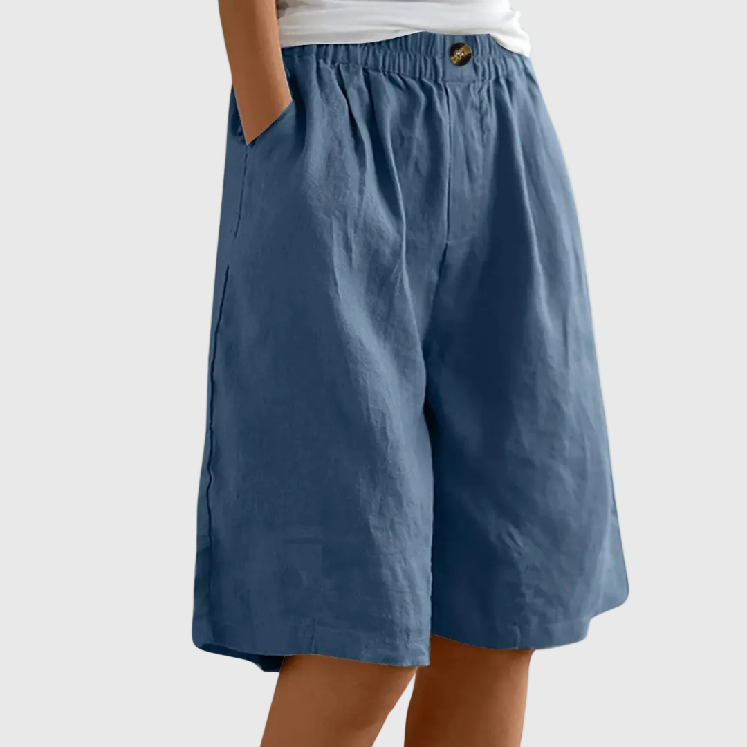 Luviaren™ | Knielange Baumwoll-Leinen Shorts
