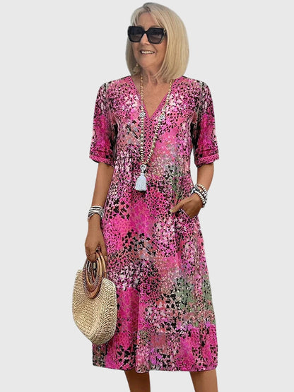 Aurelia™ | Midi Blumenkleid mit figurschmeichelndem Schnitt