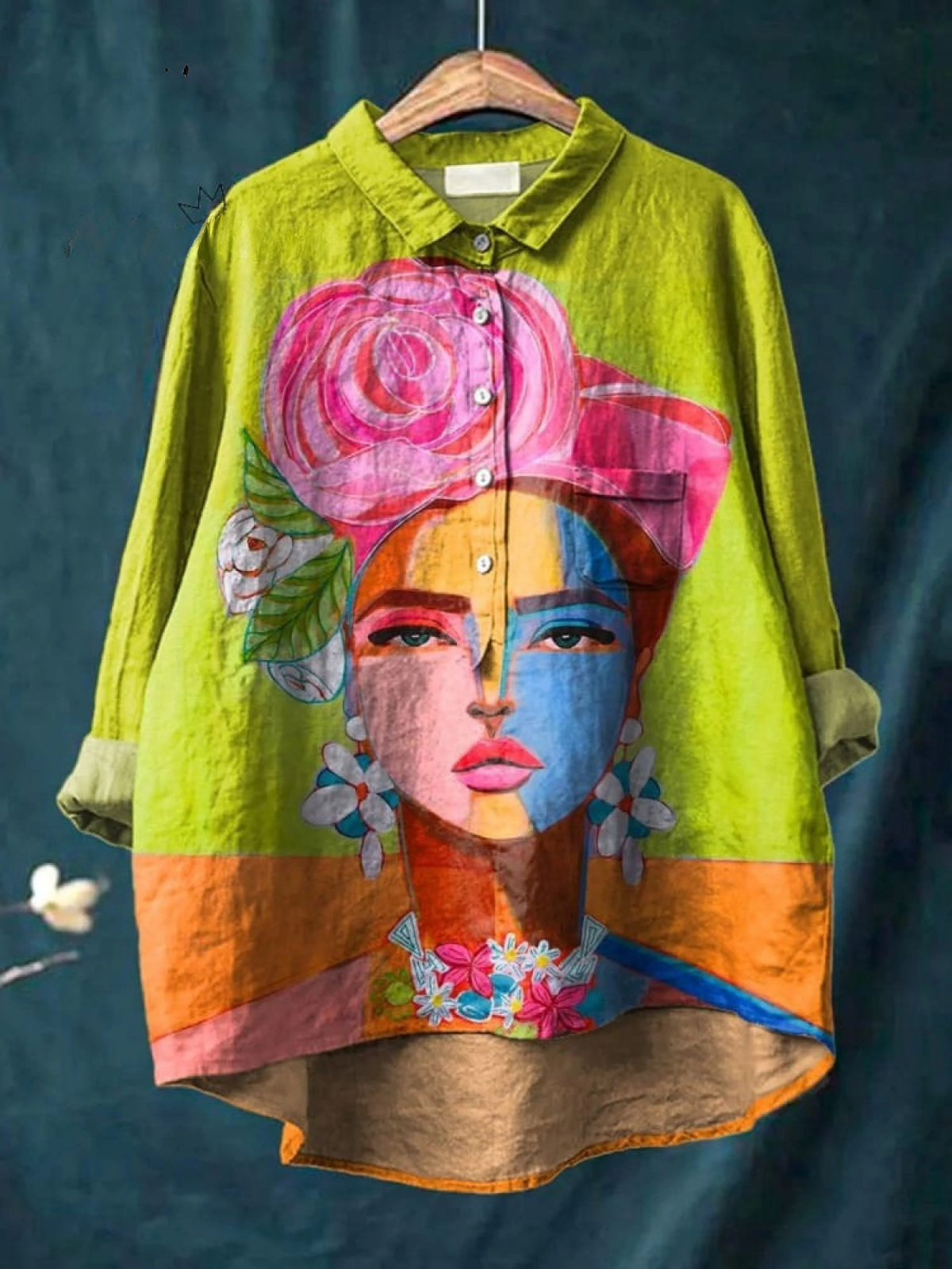 Aurelis™ | Damen Shirt mit künstlerischem Porträt-Print