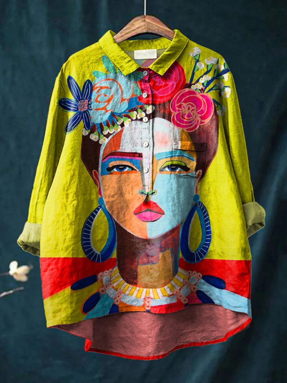 Aurelis™ | Damen Shirt mit künstlerischem Porträt-Print