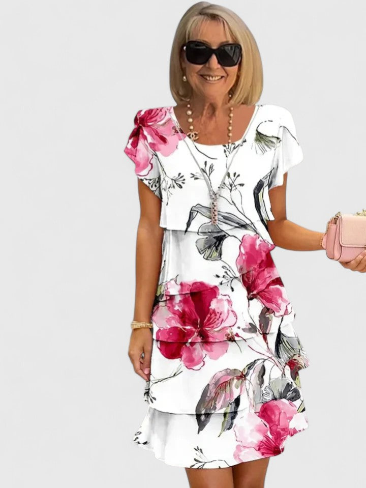 Luviaren™ | Damen Kleid mit Blumenmuster und gestufter Passform