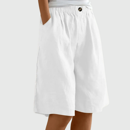Luviaren™ | Knielange Baumwoll-Leinen Shorts