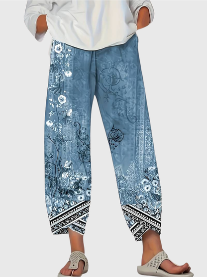 Lindenfeld™ | Elegante Caprihose mit Blumenmuster