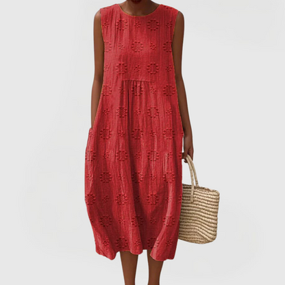 Lindenberg™ | Ärmelloses Sommerkleid mit Stickerei und Taschen