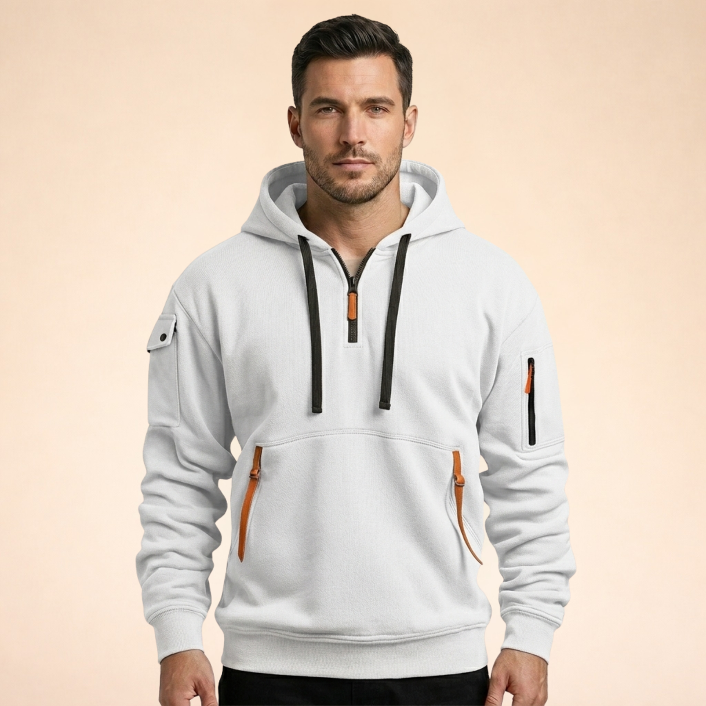 David | Atmungsaktiver und bequemer Kapuzenpullover mit Reißverschluss