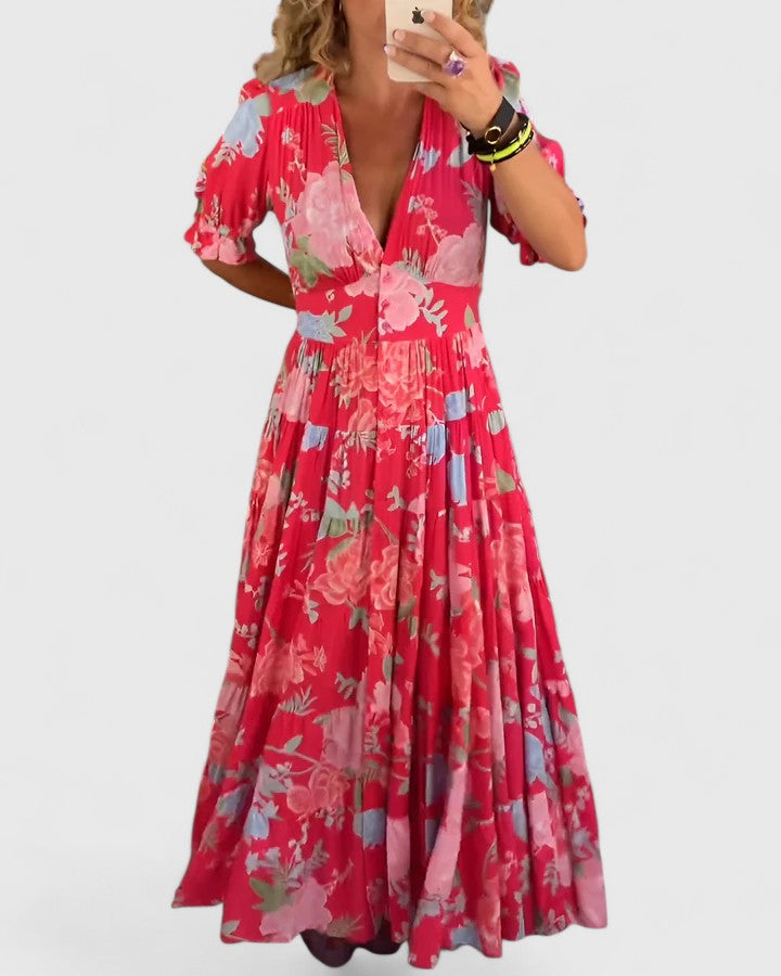 Aurelis™ | Sommerkleid mit V-Ausschnitt und Taschen
