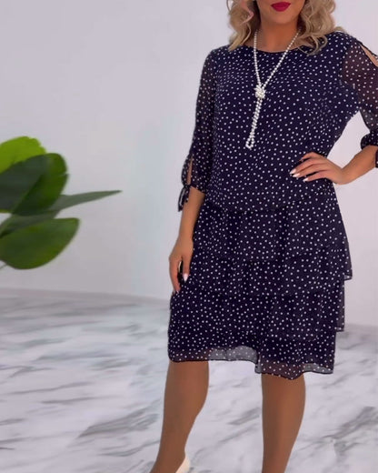 Luviaren™ | A-Linien Schichtkleid mit Punktemuster