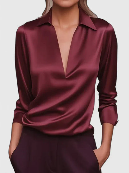 Luviaren™ | Damen Bluse mit V-Ausschnitt und knitterfreier Passform