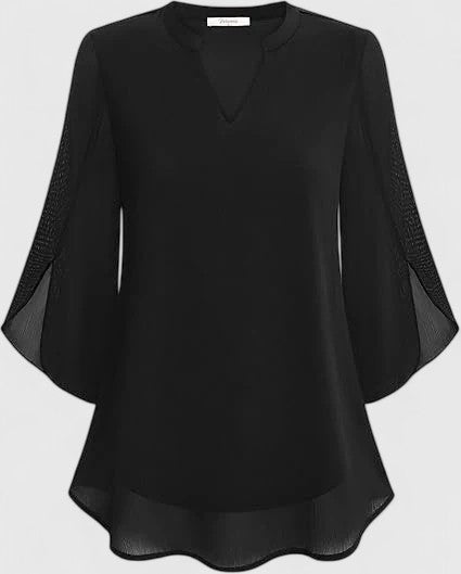 Luviaren™ | Damen Bluse Carla mit V-Ausschnitt und A-Linien-Schnitt