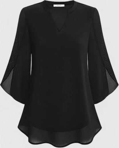 Luviaren™ | Damen Bluse Carla mit V-Ausschnitt und A-Linien-Schnitt