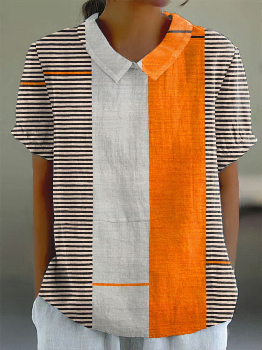 Luviaren™ | Gestreiftes Color-Block Shirt