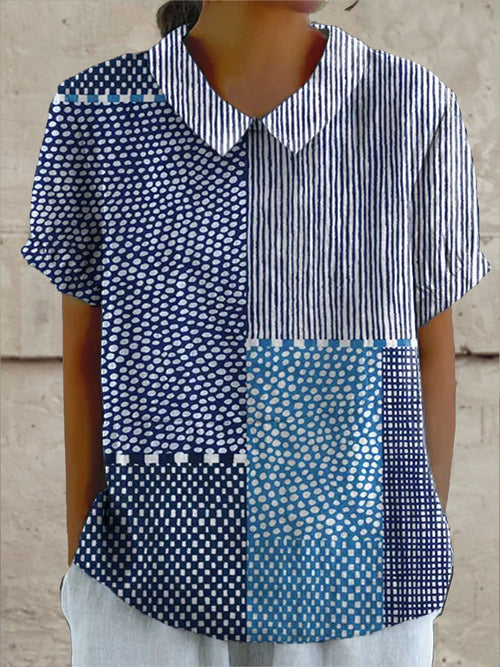Nordwelle™ | Patchwork Druckshirt in lässiger Passform