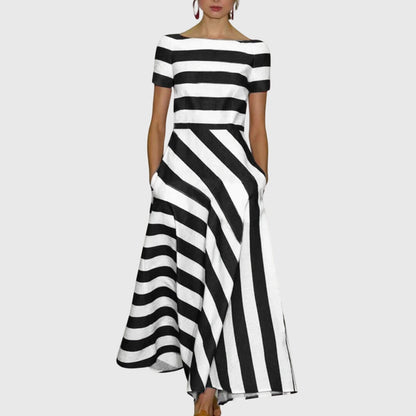 Aurelis™ | Gestreiftes Damenkleid mit figurbetonter Passform