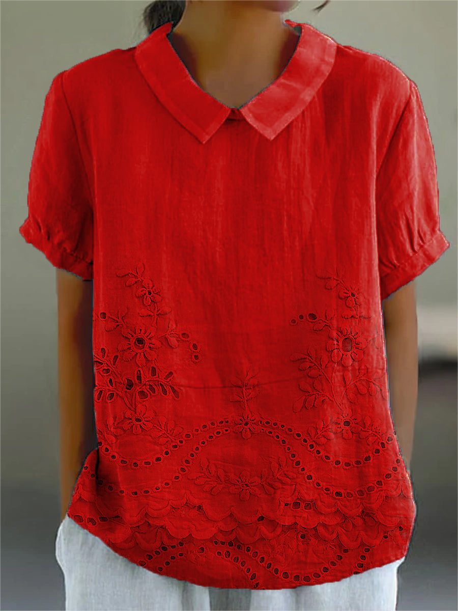 Aurelis™ | Damen Shirt mit floraler Stickerei
