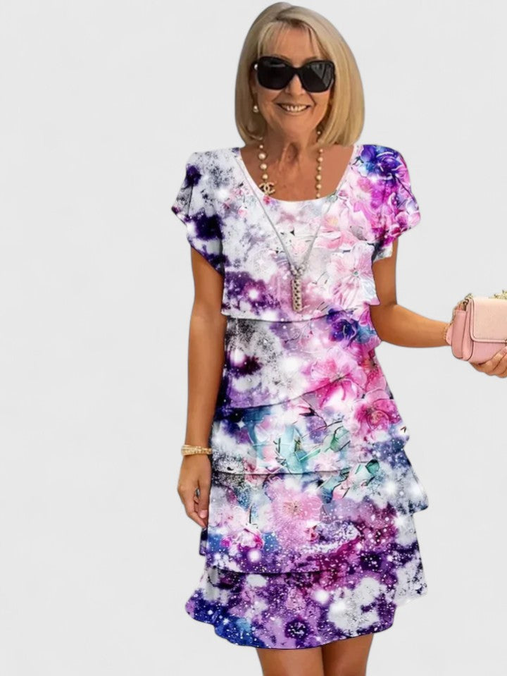 Luviaren™ | Damen Kleid mit Blumenmuster und gestufter Passform
