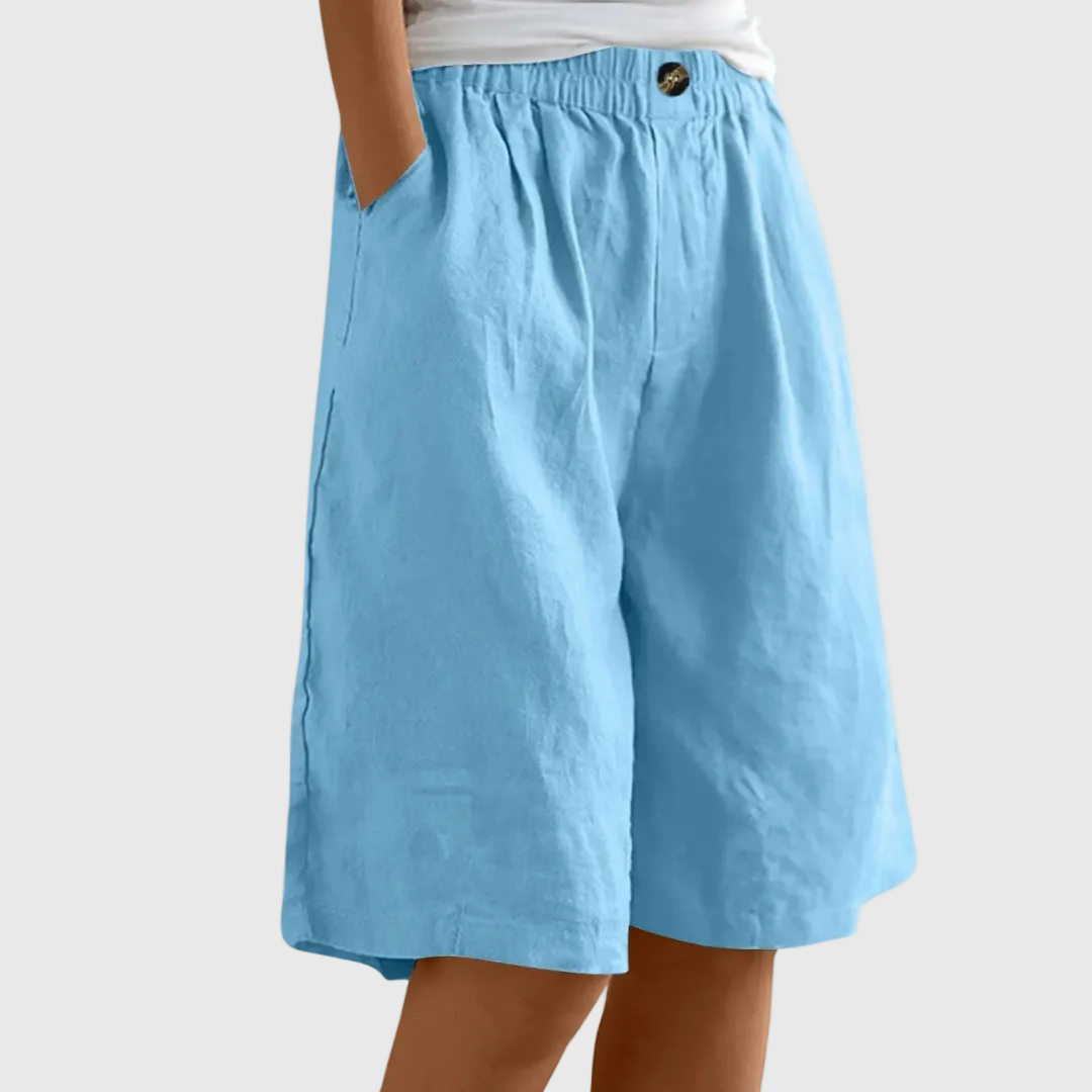 Luviaren™ | Knielange Baumwoll-Leinen Shorts