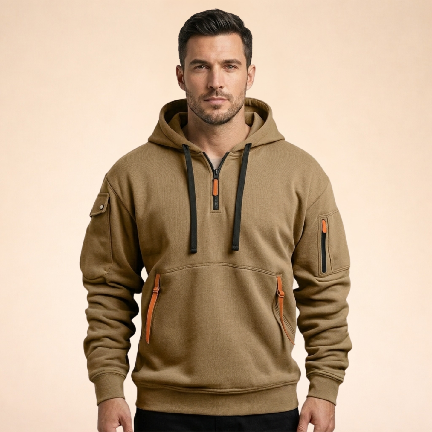 David | Atmungsaktiver und bequemer Kapuzenpullover mit Reißverschluss