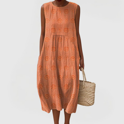 Lindenberg™ | Ärmelloses Sommerkleid mit Stickerei und Taschen