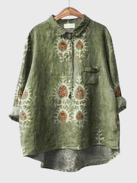 Kronberg™ | Damen Bluse mit Blumenmuster und Knopfleiste