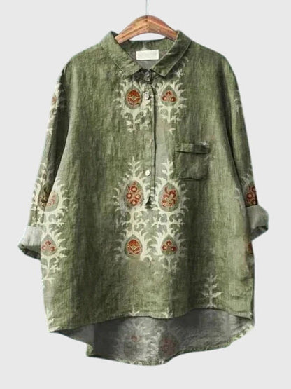 Kronberg™ | Damen Bluse mit Blumenmuster und Knopfleiste