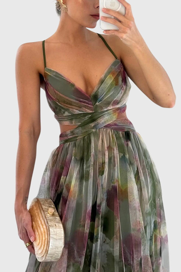 Aurelis™ | Blumenprint Maxikleid mit verstellbaren Trägern
