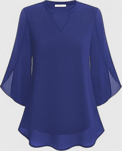 Luviaren™ | Damen Bluse Carla mit V-Ausschnitt und A-Linien-Schnitt