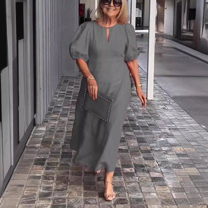 Luviaren™ | Elegantes Midi-Kleid mit Puffärmeln