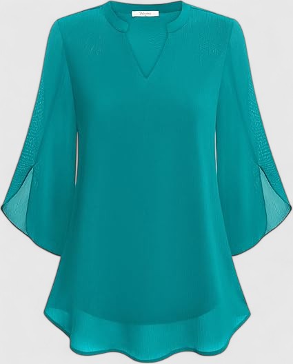 Luviaren™ | Damen Bluse Carla mit V-Ausschnitt und A-Linien-Schnitt