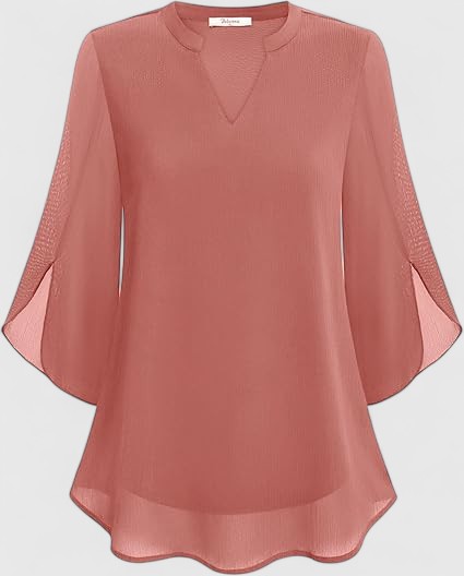 Luviaren™ | Damen Bluse Carla mit V-Ausschnitt und A-Linien-Schnitt